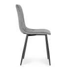 4 db-os steppelt bársony étkezőszék szürke