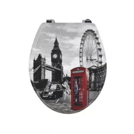   London 3D mintás MDF WC ülőke rozsdamentes fémzsanérral 