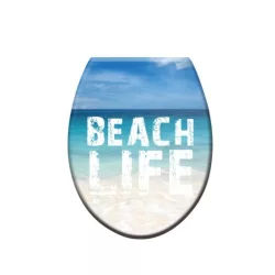   Beach Life mintás MDF WC ülőke rozsdamentes fémzsanérral 