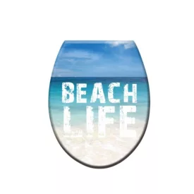   Beach Life mintás MDF WC ülőke rozsdamentes fémzsanérral 