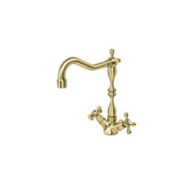   Cseke BRONTEE arany álló kétkaros kerámiabetétes mosogató csaptelep