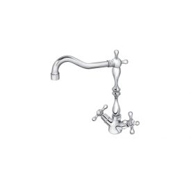   Cseke Nosztalgia Lord króm álló kétkaros kerámiabetétes mosogató csaptelep 200 mm kifolyócsővel