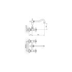 Cseke Nosztalgia Lord króm fali kétkaros kerámiabetétes mosogató csaptelep 200 mm kifolyócsővel