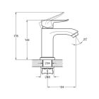 Zegor króm álló egykaros kerámiabetétes mosdó csaptelep NOG1-A134