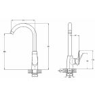 Zegor króm álló egykaros kerámiabetétes mosogató csaptelep NOG4-A134
