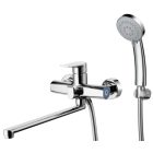 Zegor króm fali egykaros kerámiabetétes kád és mosdó töltő csaptelep zuhanyszettel NOG7-A134