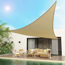   Bézs vízáteresztő háromszög alakú napvitorla 3,6x3,6x3,6 m 