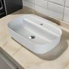 CeraStyle - Top Counter pultra ültethető porcelán mosdó - AQUA - MATT FEHÉR - 60 x 40 cm