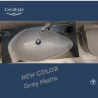 CeraStyle OLIVE - PULTRA ültethető - Top Counter - porcelán mosdó - MATT SZÜRKE - 60 x 35 cm