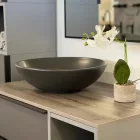 CeraStyle - Top Counter pultra ültethető porcelán mosdó - ZERO - O - MATT ANTRACIT - Ø 46 cm