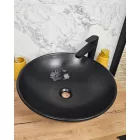 CeraStyle - Top Counter pultra ültethető porcelán mosdó - ZERO - O - MATT ANTRACIT - Ø 46 cm