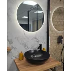 CeraStyle - Top Counter pultra ültethető porcelán mosdó - ZERO - O - MATT ANTRACIT - Ø 46 cm