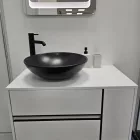 CeraStyle - Top Counter pultra ültethető porcelán mosdó - ZERO - O - MATT ANTRACIT - Ø 46 cm