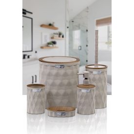   Diamond 5 részes fürdőszoba szett bézs fa betéte színben