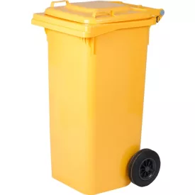 Kerekes szemetes szelektív kuka, sárga, 120 liter