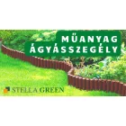 Barna dekoratív ágyásszegély 2.2 m (8 db) – farönk mintás PP szegély