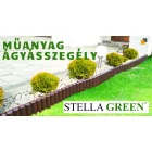 Barna dekoratív ágyásszegély 2.2 m (8 db) – farönk mintás PP szegély