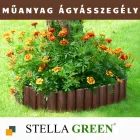 Barna dekoratív ágyásszegély 2.2 m (8 db) – farönk mintás PP szegély