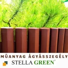 Barna dekoratív ágyásszegély 2.2 m (8 db) – farönk mintás PP szegély