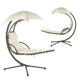 Függőfotel napelenzővel bézs