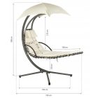 Függőfotel napelenzővel bézs