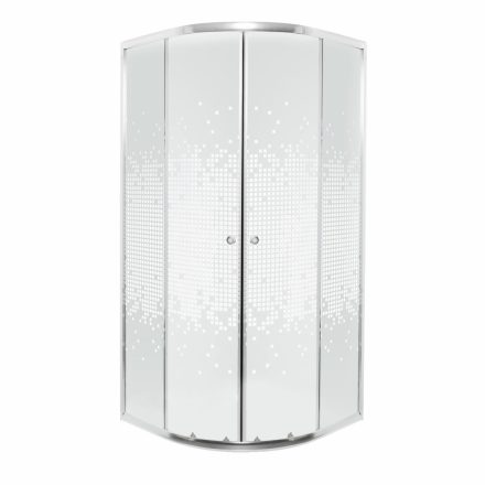 Pixel White 80x80 cm íves tolóajtós zuhanykabin 4 mm biztonsági üveggel tálca nélkül, króm kerettel, 183 cm magas