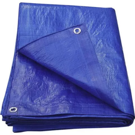 Takaróponyva 6x8 m, 55 g/m², kék, vízálló, ringlizett, PE