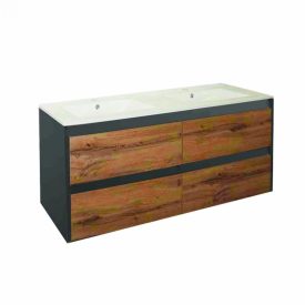   Porto 120 alsó fürdőszoba bútor mosdóval antracit-country tölgy színben