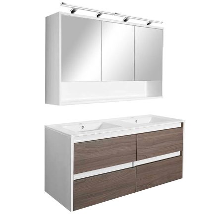 Porto 120 komplett fürdőszoba bútor fehér-rauna szil