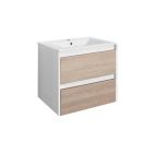 Porto 60 alsó szekrény mosdóval fehér-sonoma tölgy