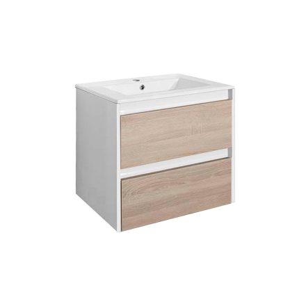Porto 60 alsó szekrény mosdóval fehér-sonoma tölgy
