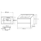 Porto 60 alsó fürdőszoba bútor mosdóval fehér színben