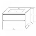 Porto 60 alsó fürdőszoba bútor mosdóval rauna szil színben