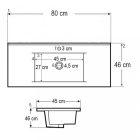 Porto 80 alsó fürdőszoba bútor mosdóval antracit-country tölgy színben