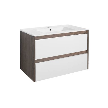 Porto 80 alsó szekrény mosdóval rauna szil-fehér