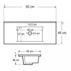 Porto 80 alsó szekrény mosdóval rauna szil-fehér