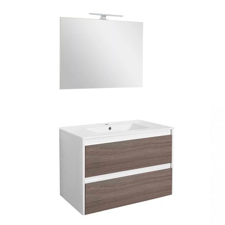 Porto Prime 80 komplett fürdőszoba bútor fehér-rauna szil