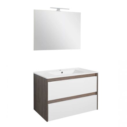 Porto Prime 80 komplett fürdőszoba bútor rauna szil-fehér