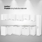Praktik 80 alsó szekrény 2 ajtós mosogatós, fehér-fehér
