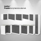 Praktik 80 felső szekrény 2 ajtós, fehér-antracit