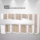 Praktik 80 felső szekrény 2 ajtós, fehér-sonoma tölgy