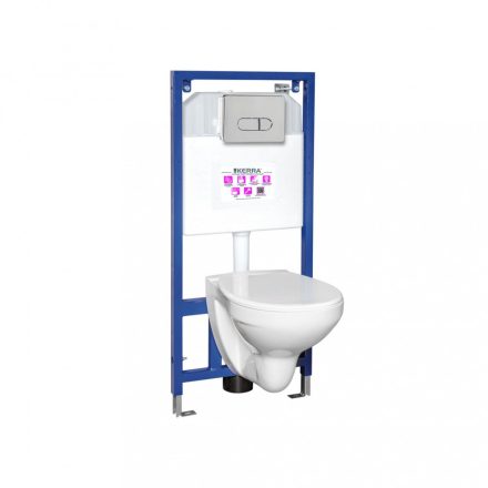 ROSSA-SET fehér fali WC szett, falba építhető wc tartállyal, nyomólappal, wc ülőkével