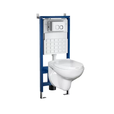 Roya Doris 83W fali WC szett, falba építhető wc tartállyal, nyomólappal, wc ülőkével