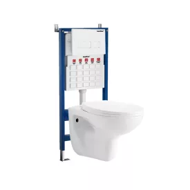 Roya 21W fali WC szett, falba építhető wc tartállyal, nyomólappal, wc ülőkével