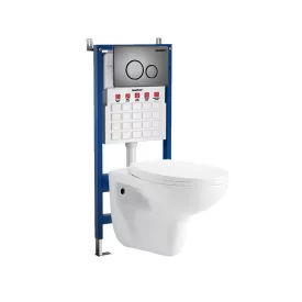 Roya 81GRE fali WC szett, falba építhető wc tartállyal, nyomólappal, wc ülőkével