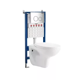 Roya 82CHR fali WC szett, falba építhető wc tartállyal, nyomólappal, wc ülőkével