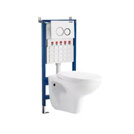 Roya 82W fali WC szett, falba építhető wc tartállyal, nyomólappal, wc ülőkével