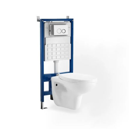Roya 82W fali WC szett, falba építhető wc tartállyal, nyomólappal, wc ülőkével