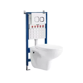 Roya 83W fali WC szett, falba építhető wc tartállyal, nyomólappal, wc ülőkével