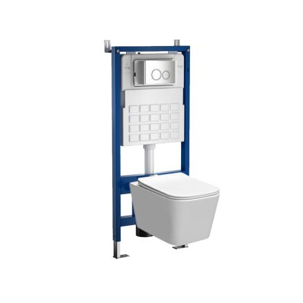 Roya Tina 82CHR fali WC szett, falba építhető wc tartállyal, nyomólappal, wc ülőkével